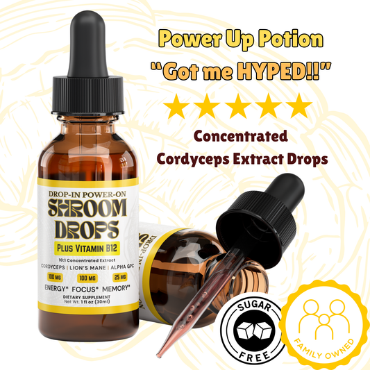 Power-On Shroom Energy Drops: Gourmet Mushrooms Plus Vitamin B12